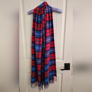 American Eagle Red and Blue Plaid Scarf